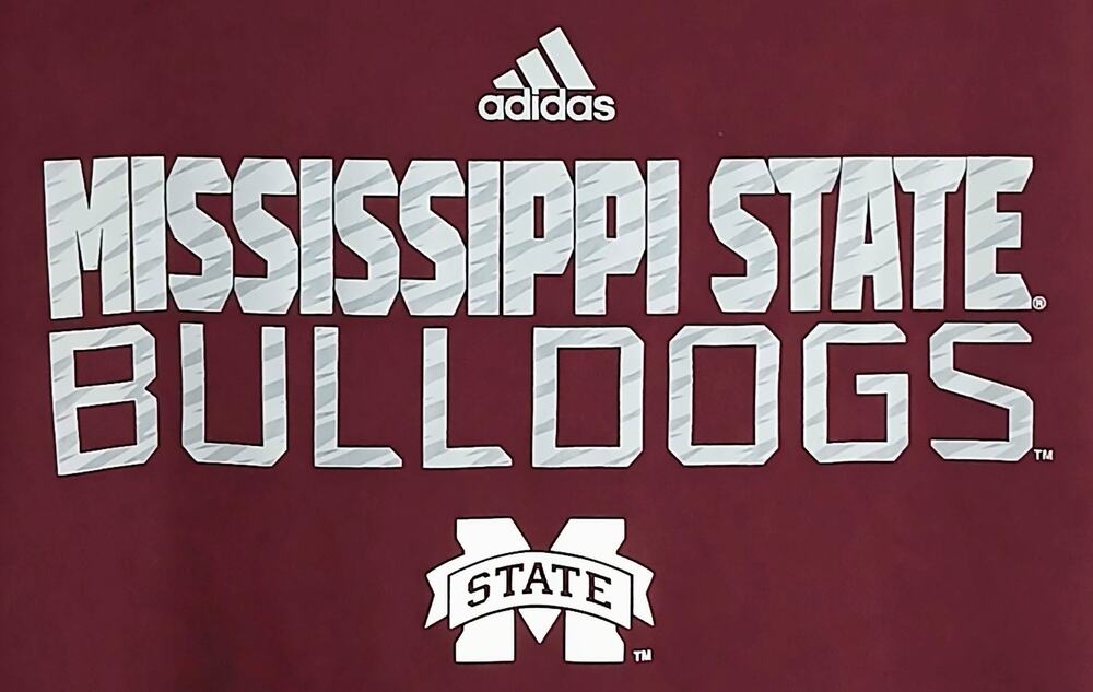 Adidas Mississippi State Bulldogs Climalite Shirt Mens Maroon EUC Graphic Tee